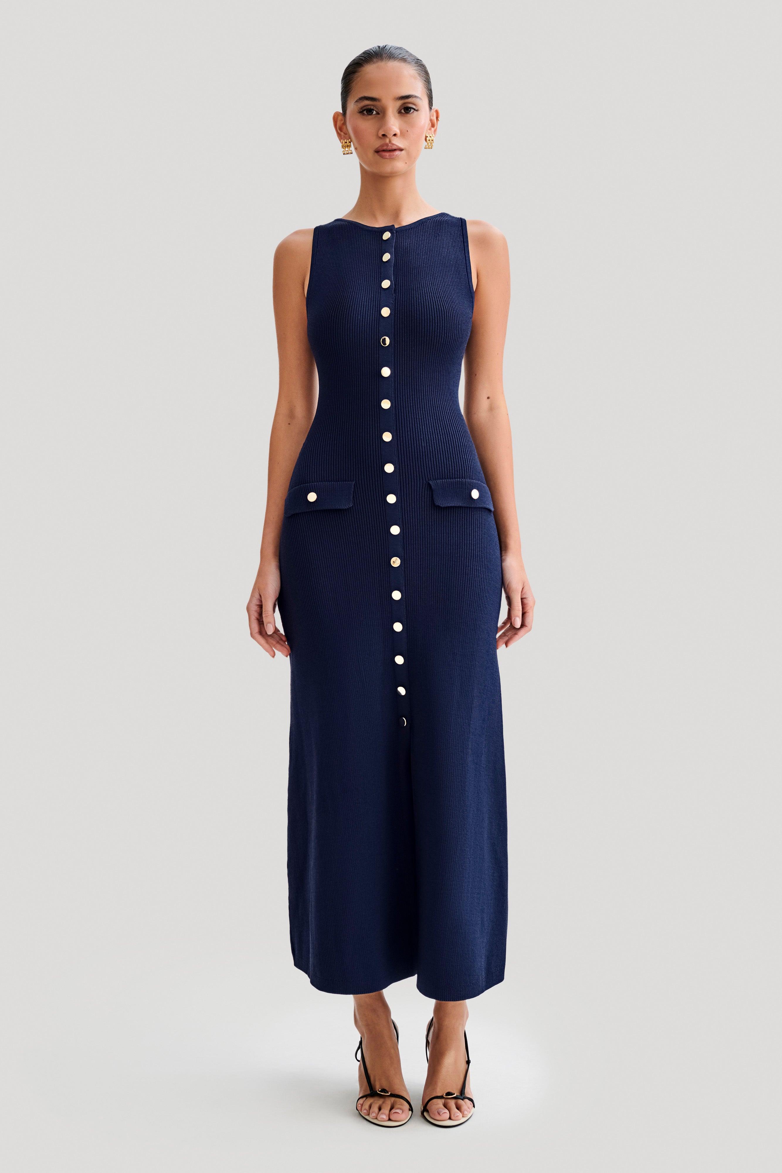 Parfait Élégance™ | ROBE MAXI SANS MANCHES AVEC BOUTONS