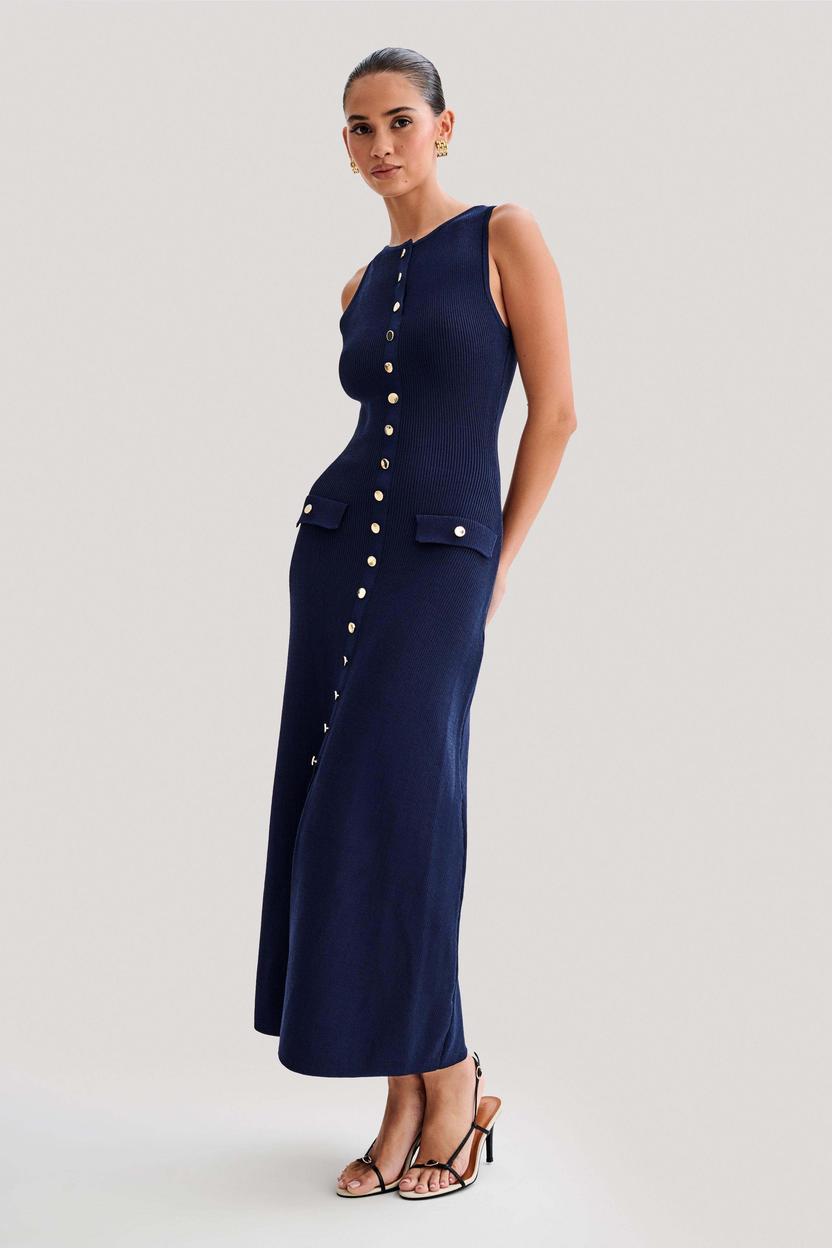 Parfait Élégance™ | ROBE MAXI SANS MANCHES AVEC BOUTONS
