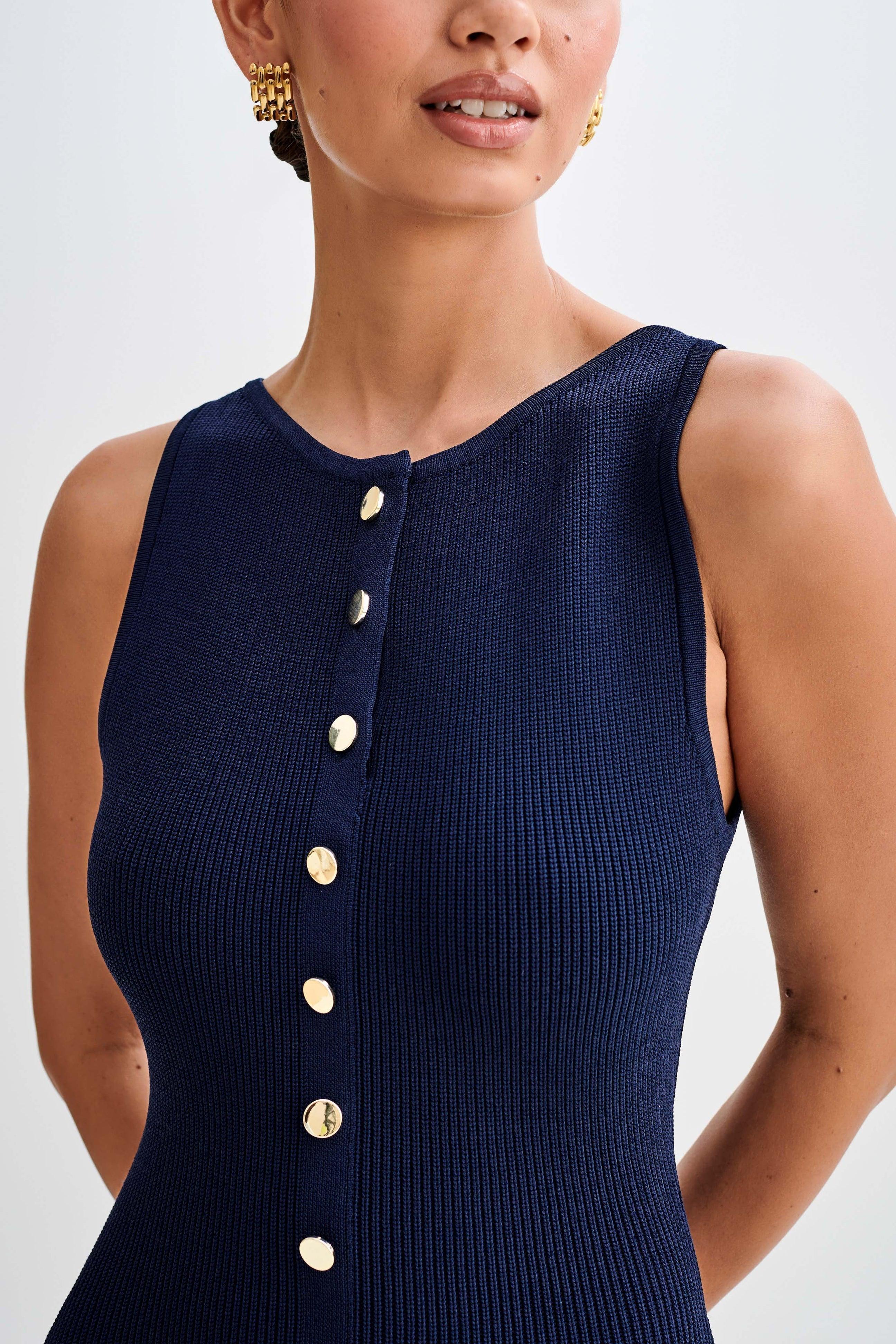Parfait Élégance™ | ROBE MAXI SANS MANCHES AVEC BOUTONS