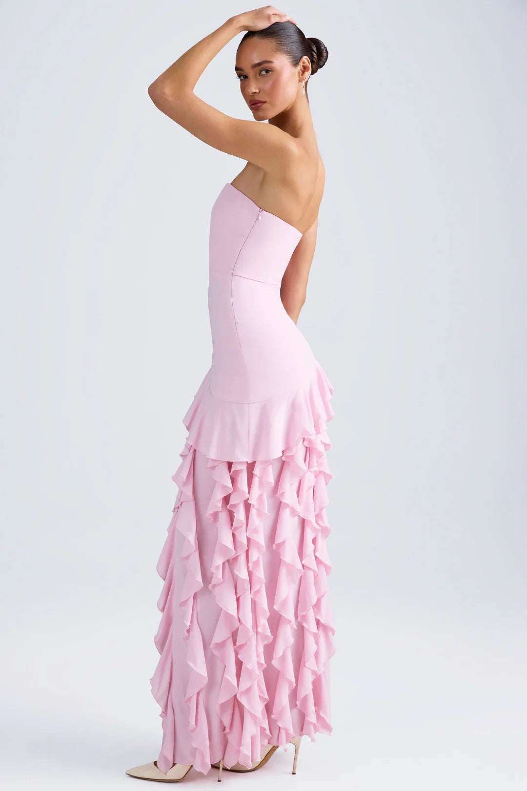 Parfait Élégance™ | ROBE MAXI SANS MANCHES À FENTE ET VOLANTS
