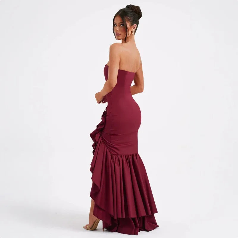 Parfait Élégance™ | ROBE MAXI SANS MANCHES À FENTE ET VOLANTS