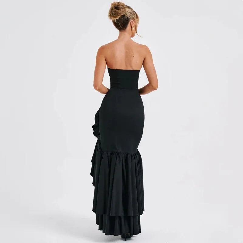 Parfait Élégance™ | ROBE MAXI SANS MANCHES À FENTE ET VOLANTS