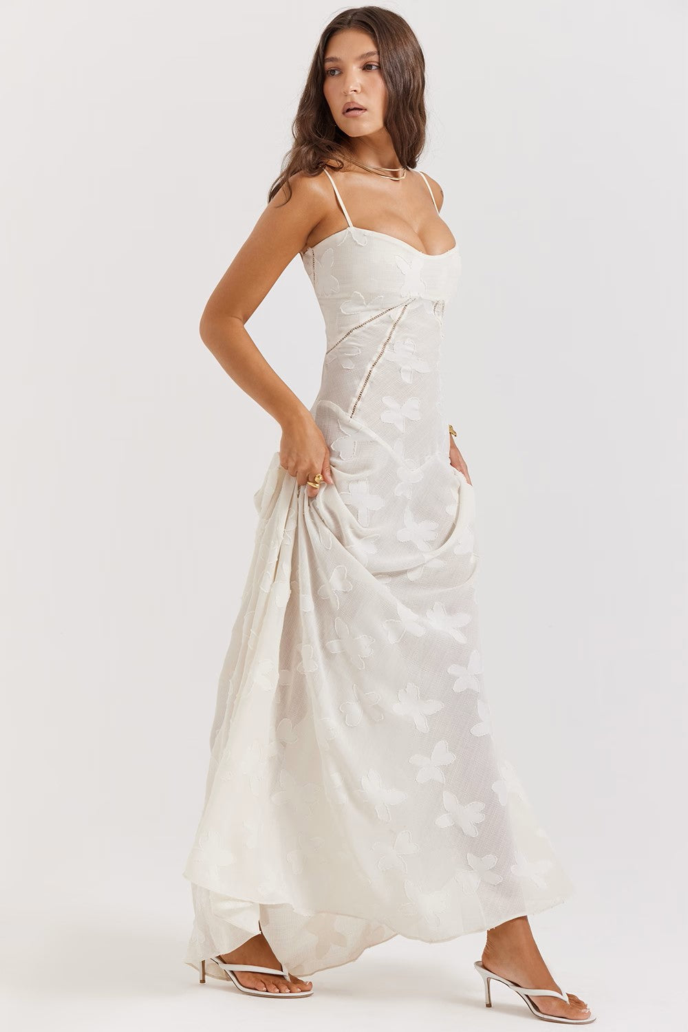 Parfait Élégance™ | ROBE MAXI ROMANTIQUE AVEC DENTELLE FLORALE