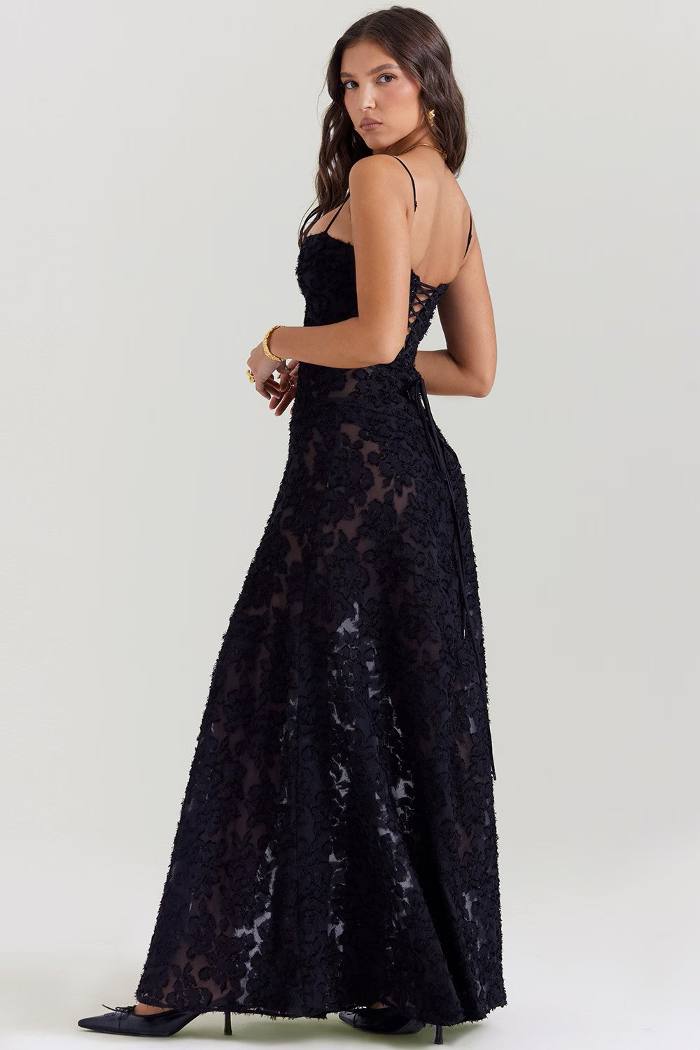 Parfait Élégance™ | ROBE MAXI ROMANTIQUE AVEC DENTELLE FLORALE